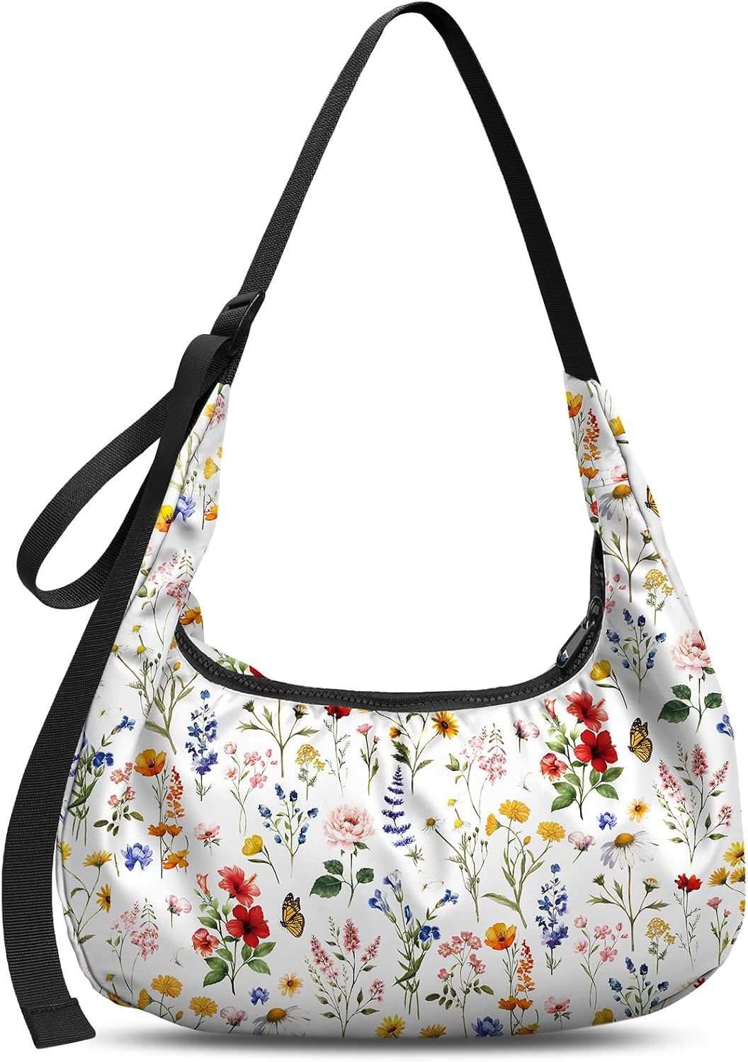 Waterproof Nylon. Adjustable Strap. Spacious and Stylish. Black Butterfly