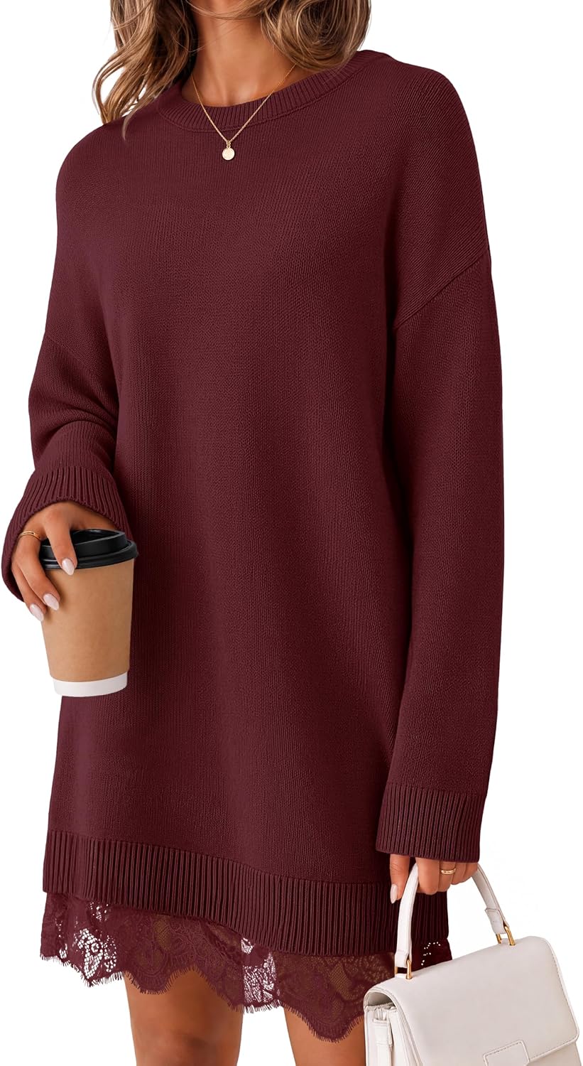 Patchwork. Crew Neck. Above Knee Length. Twofer Pullover. Ribbed. Drop Shoulder. Loose Fit. Soft.