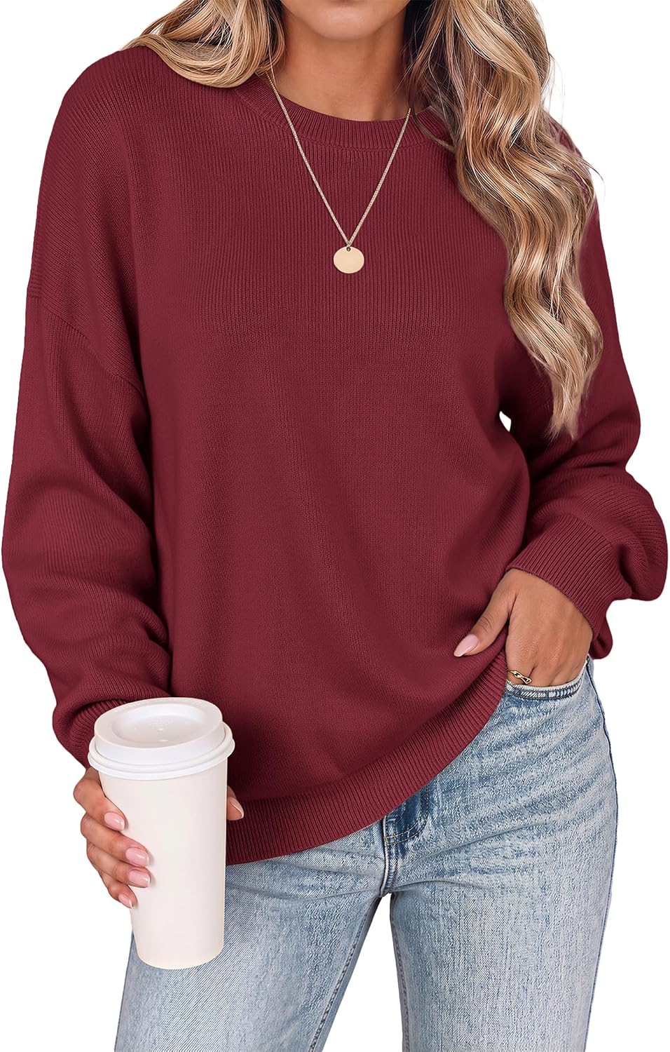 2026 Knit Sweatshirt | Womens Long Sleeve Plus Size Sweaters. Cute Knit Clothes.