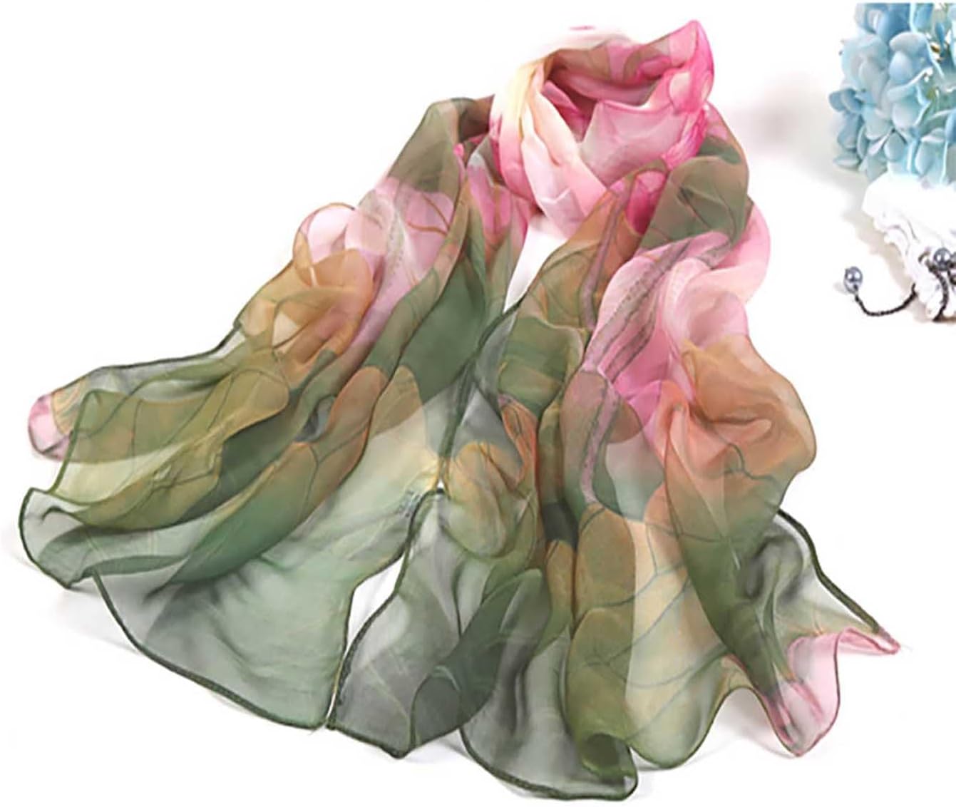 Women Lightweight Fashion Scarves Print Floral Pattern Scarf Shawl Wraps