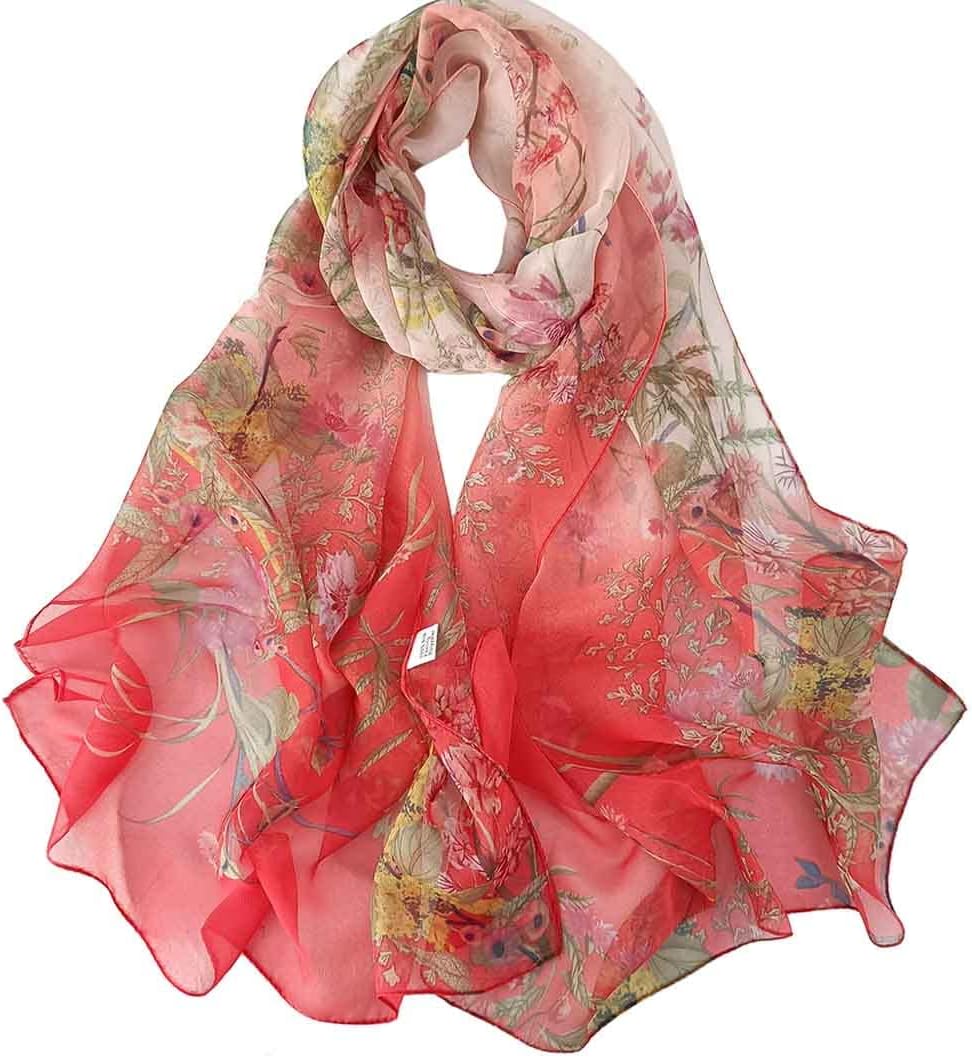 Women Lightweight Fashion Scarves Print Floral Pattern Scarf Shawl Wraps