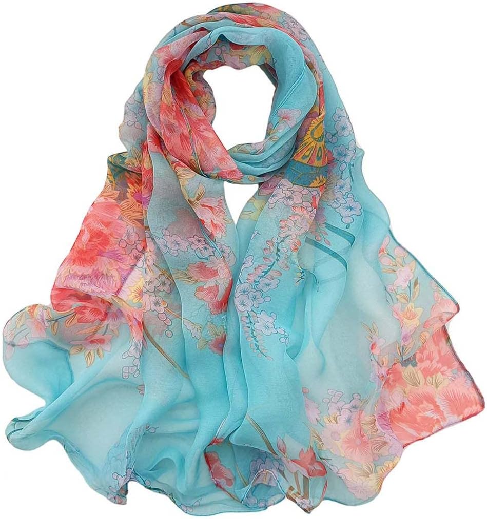 Women Lightweight Fashion Scarves Print Floral Pattern Scarf Shawl Wraps