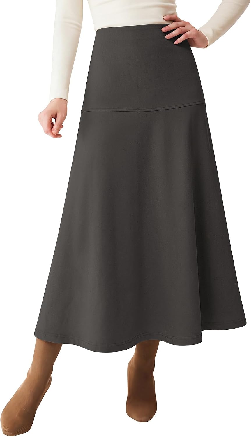 Thermal Fleece Long Skirts Flowy Elegant Dressy Casual Business