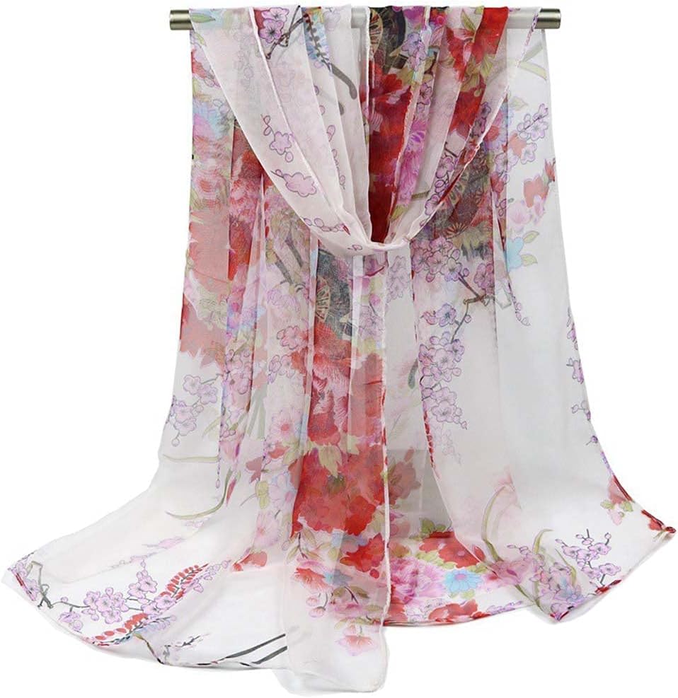 Women Lightweight Fashion Scarves Print Floral Pattern Scarf Shawl Wraps