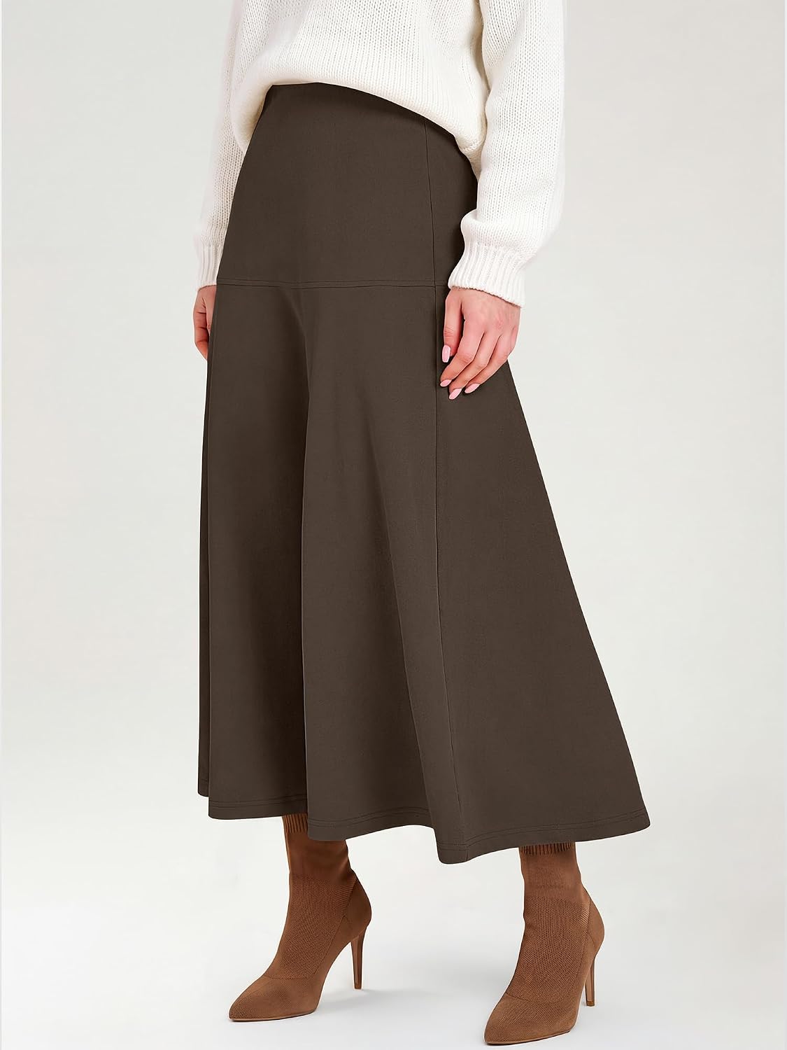 Thermal Fleece Long Skirts Flowy Elegant Dressy Casual Business