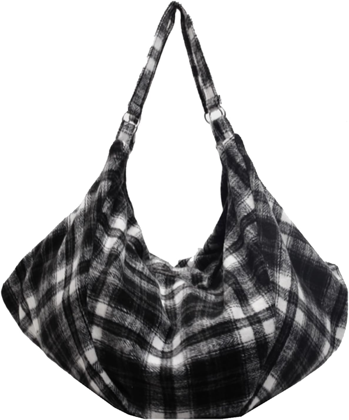 Women Large Capacity Retro Plaid Shoulder Bag | Korean Bag Hobo Bags with Zipper Vintage Pleated Bag Large Capacity Can be Carried on Both Shoulders