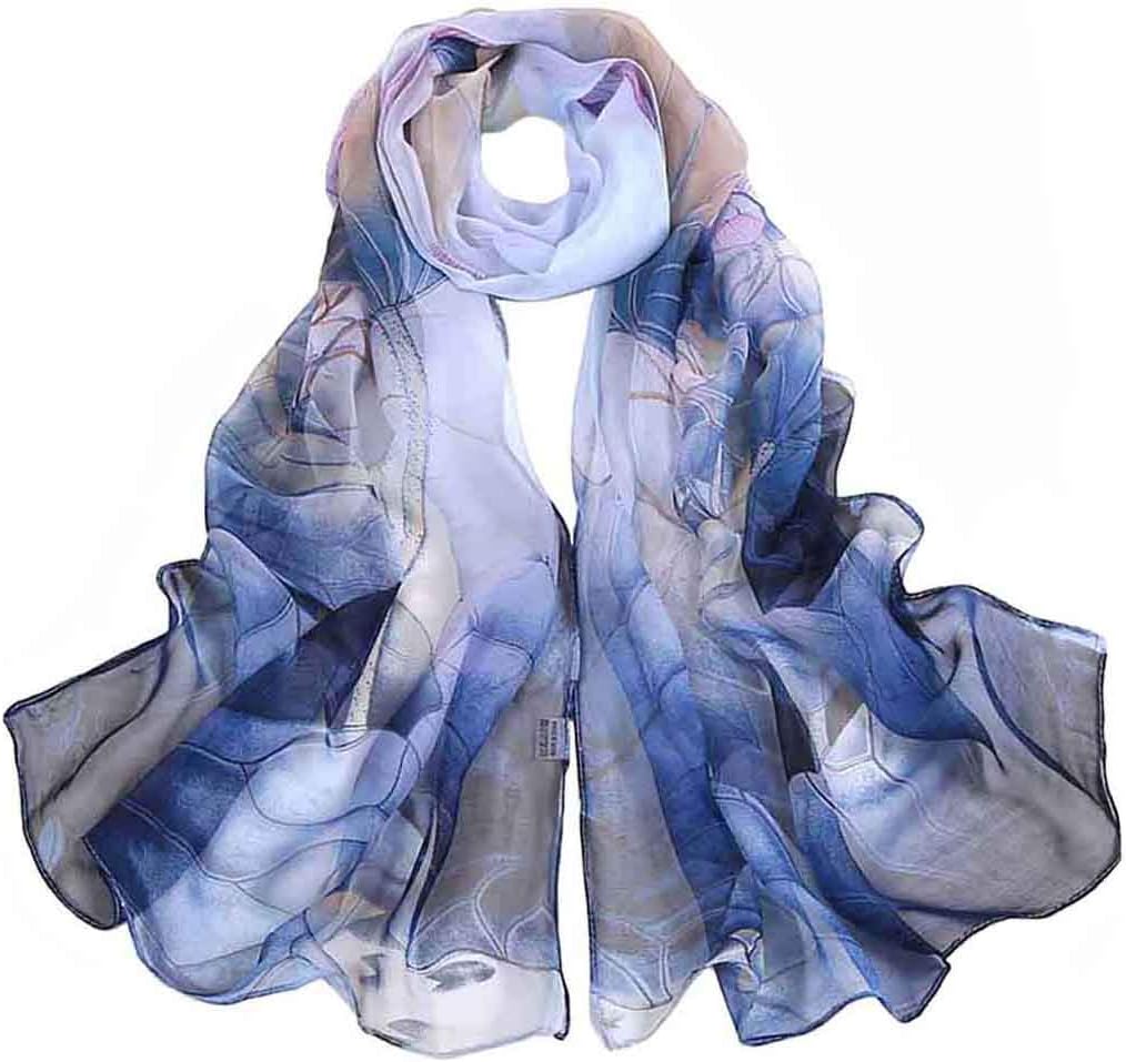 Women Lightweight Fashion Scarves Print Floral Pattern Scarf Shawl Wraps