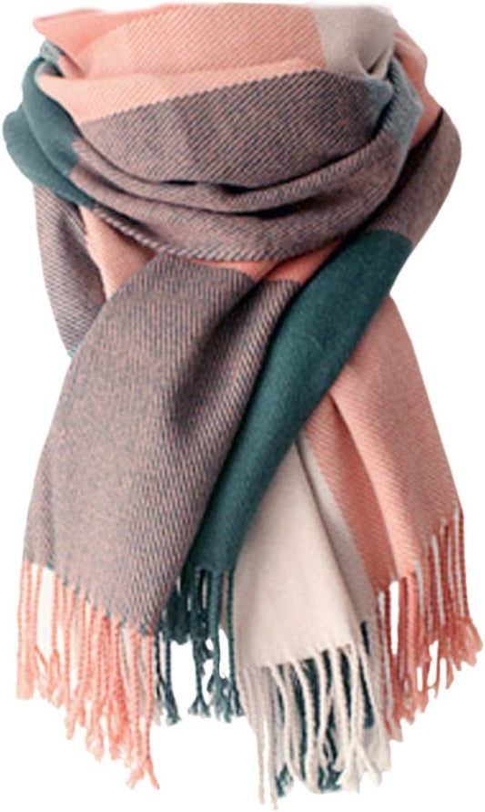 Women Long Plaid Scarves Ladies Gifts | Warm Cashmere-Like Softness. Chic Plaid Design. Versatile Wrap Shawl. Oversized Blanket Scarf.
