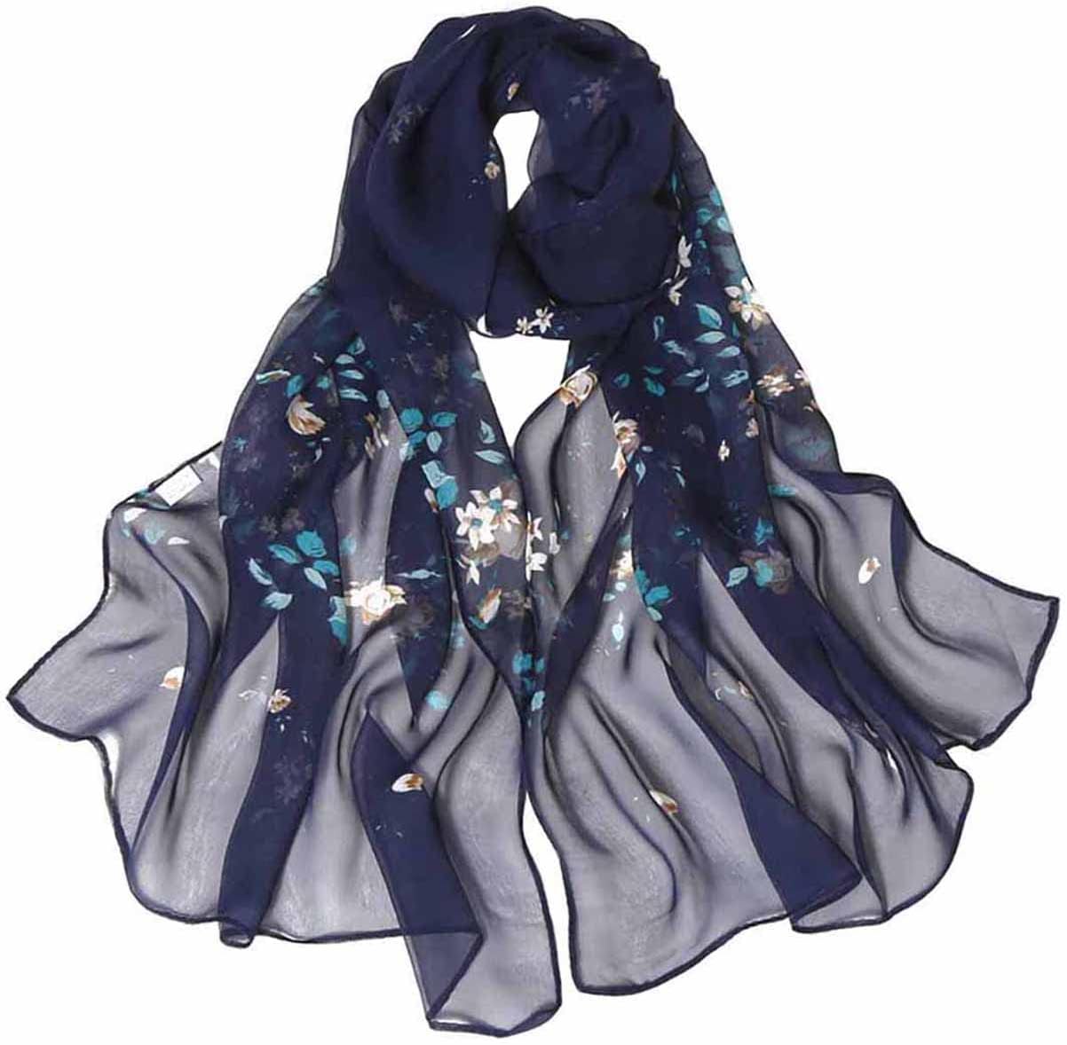 Women Lightweight Fashion Scarves Print Floral Pattern Scarf Shawl Wraps