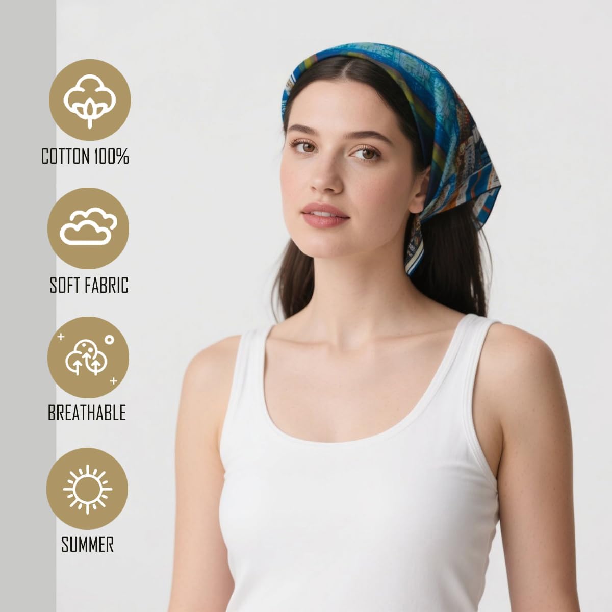 Soft Material. Lightweight Bandana Scarf for Women Man Boy Girl