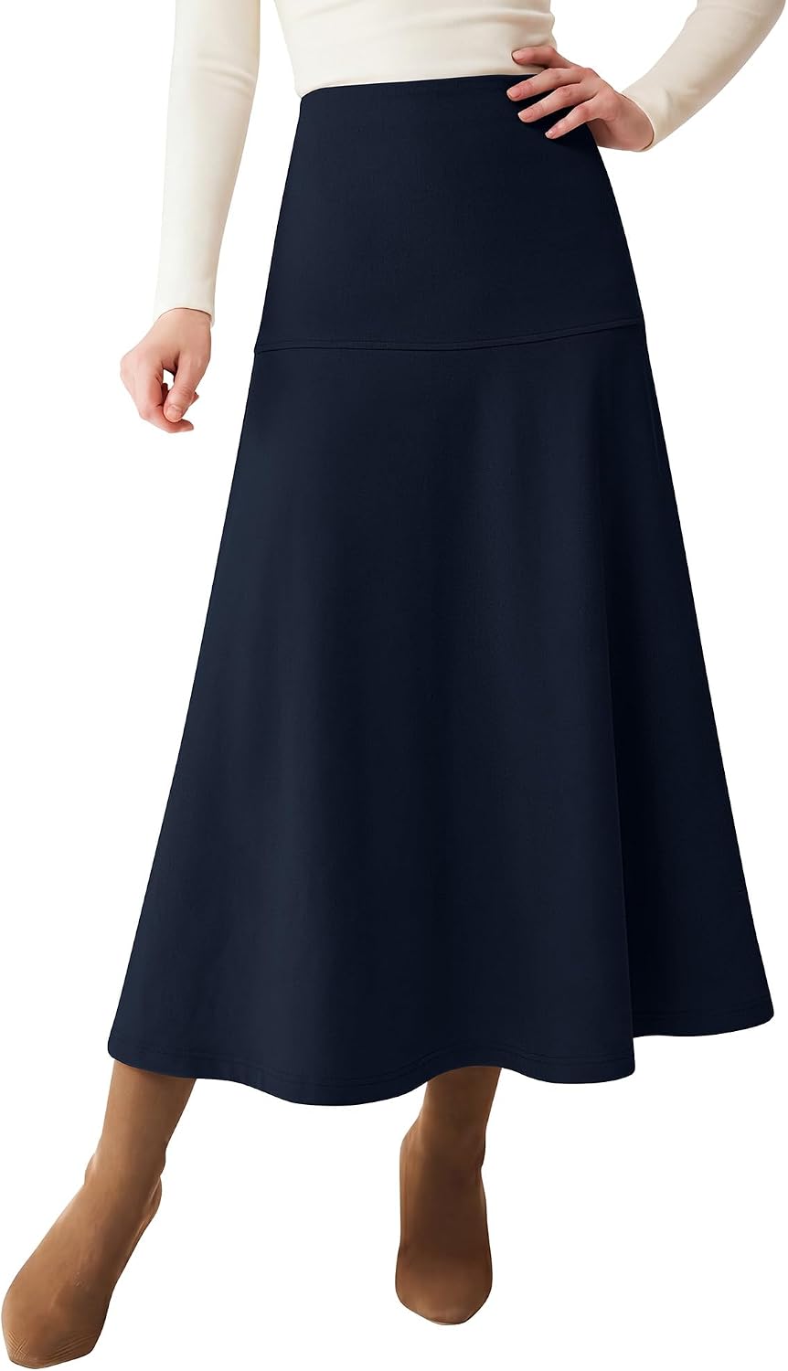 Thermal Fleece Long Skirts Flowy Elegant Dressy Casual Business