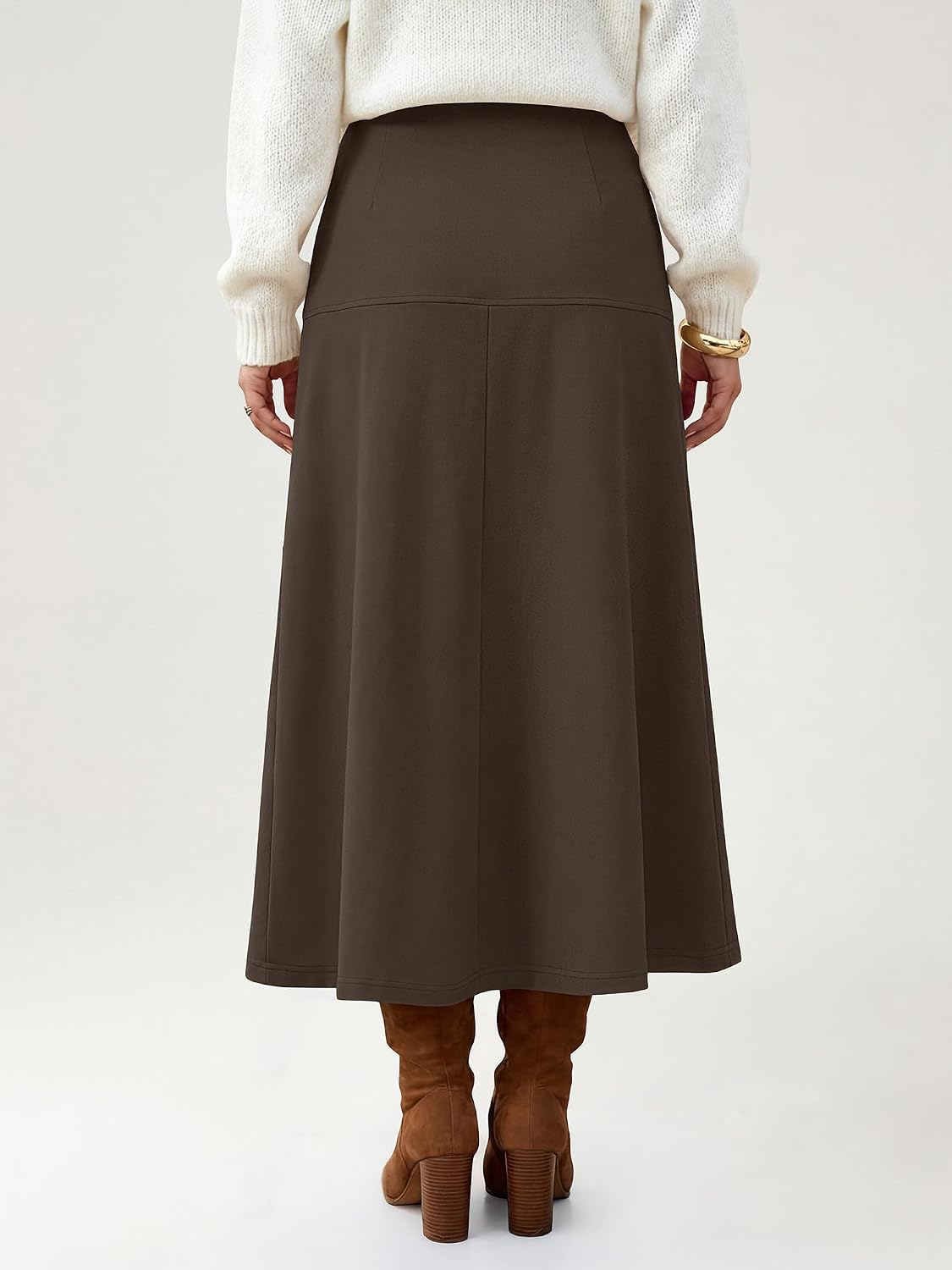 Thermal Fleece Long Skirts Flowy Elegant Dressy Casual Business