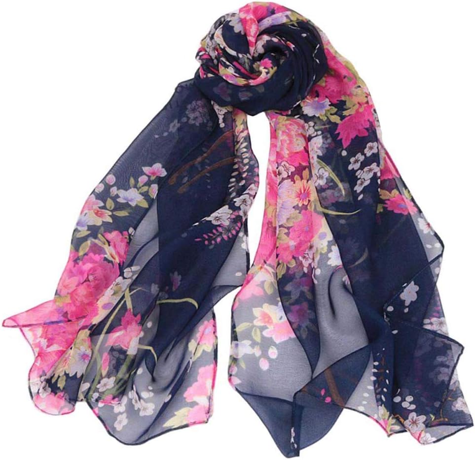 Women Lightweight Fashion Scarves Print Floral Pattern Scarf Shawl Wraps