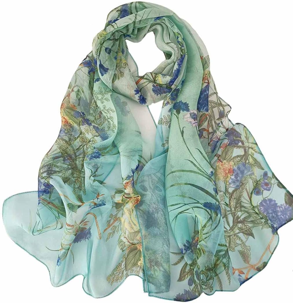 Women Lightweight Fashion Scarves Print Floral Pattern Scarf Shawl Wraps
