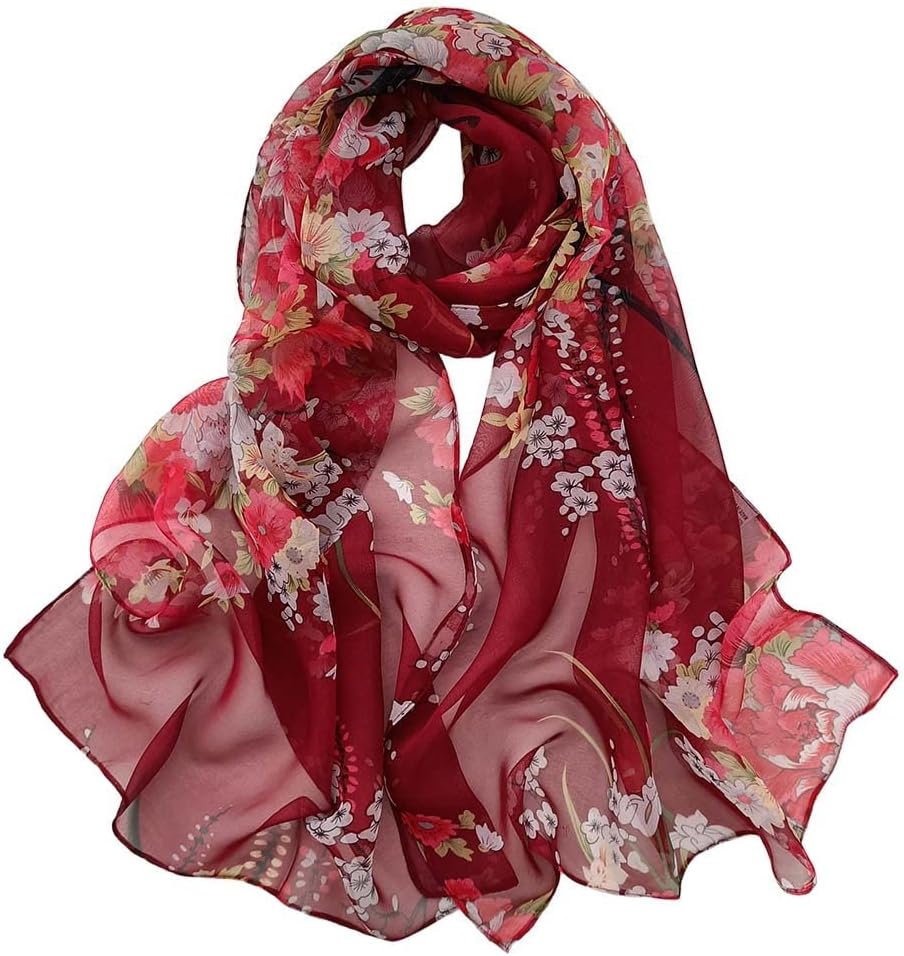 Women Lightweight Fashion Scarves Print Floral Pattern Scarf Shawl Wraps