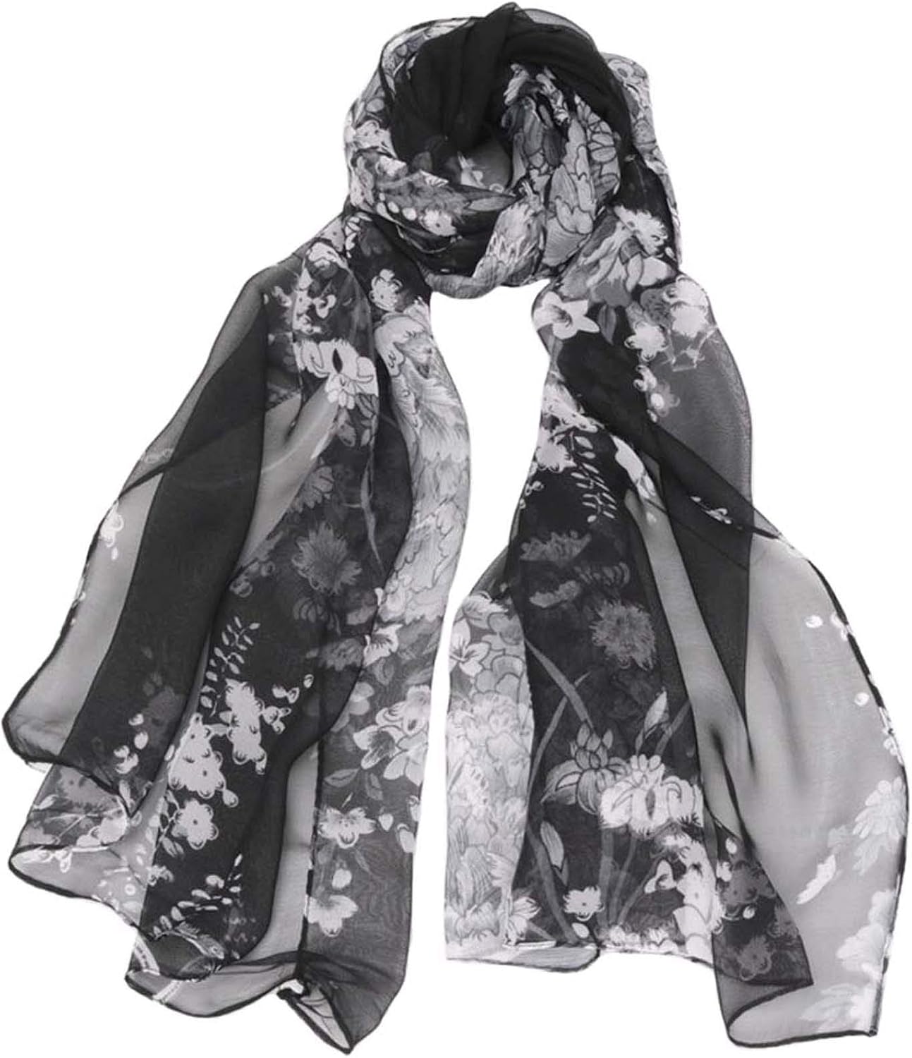 Women Lightweight Fashion Scarves Print Floral Pattern Scarf Shawl Wraps