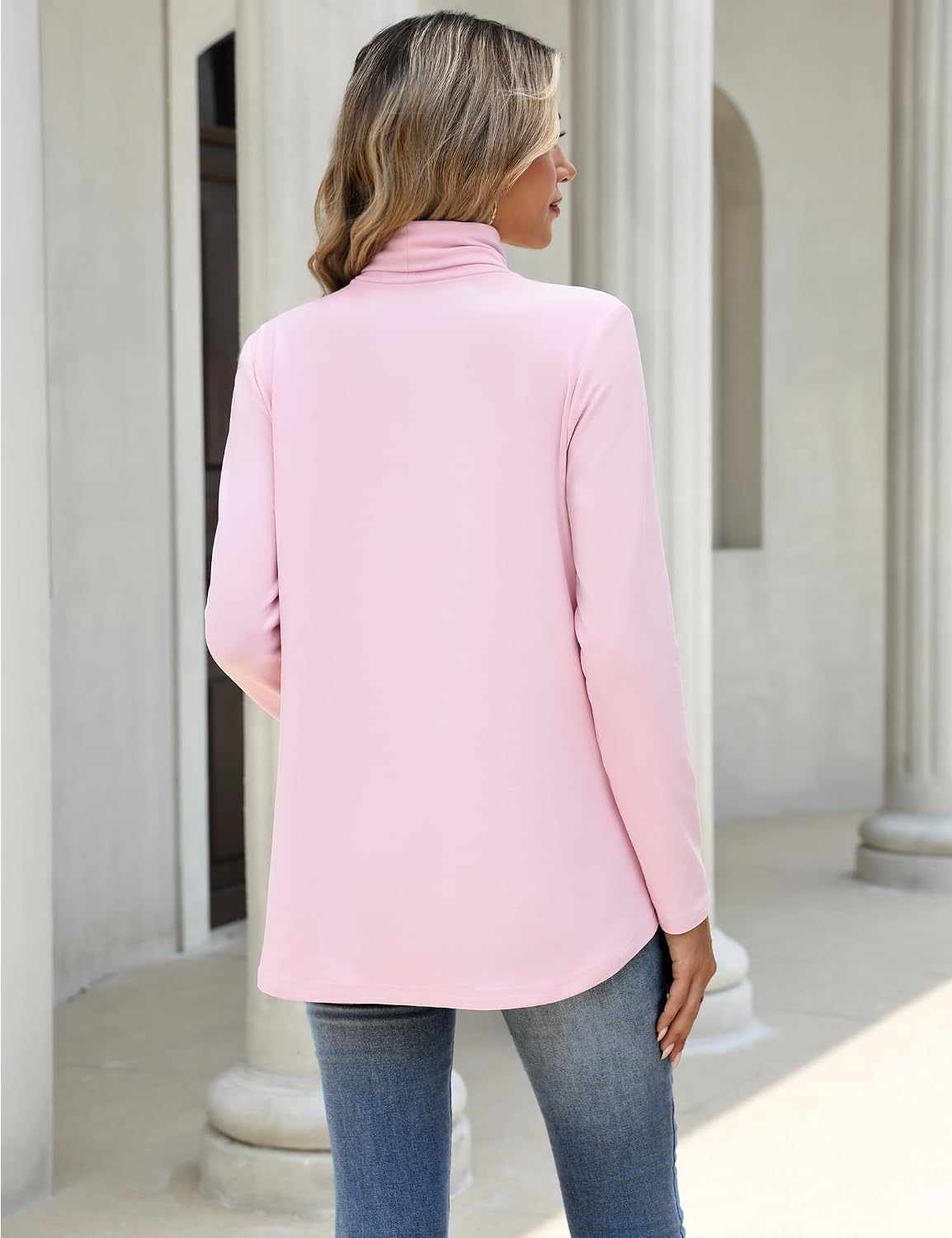 Women Mock Neck Loose Fit Cute Tunic Tops | Fall clothes.