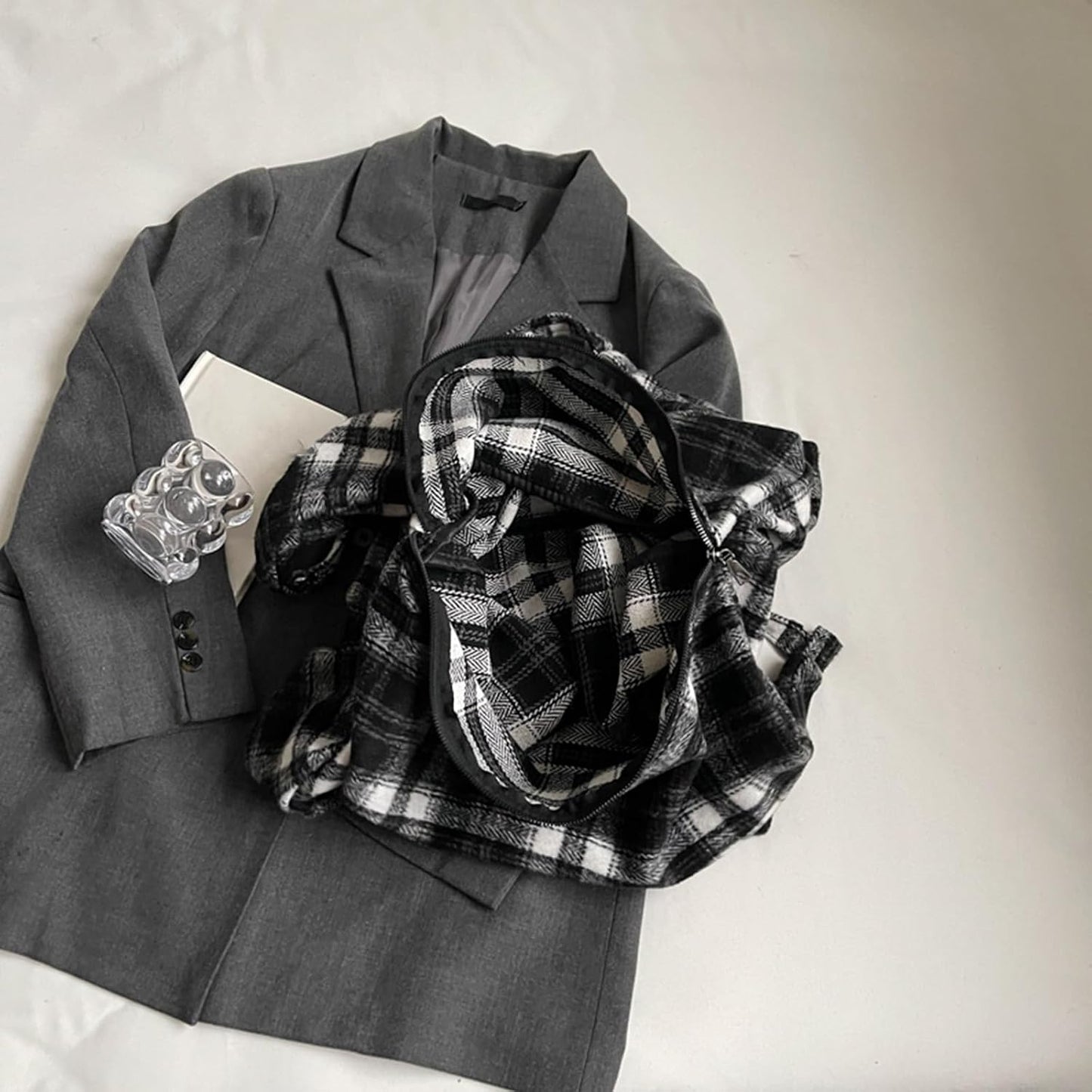Women Large Capacity Retro Plaid Shoulder Bag | Korean Bag Hobo Bags with Zipper Vintage Pleated Bag Large Capacity Can be Carried on Both Shoulders