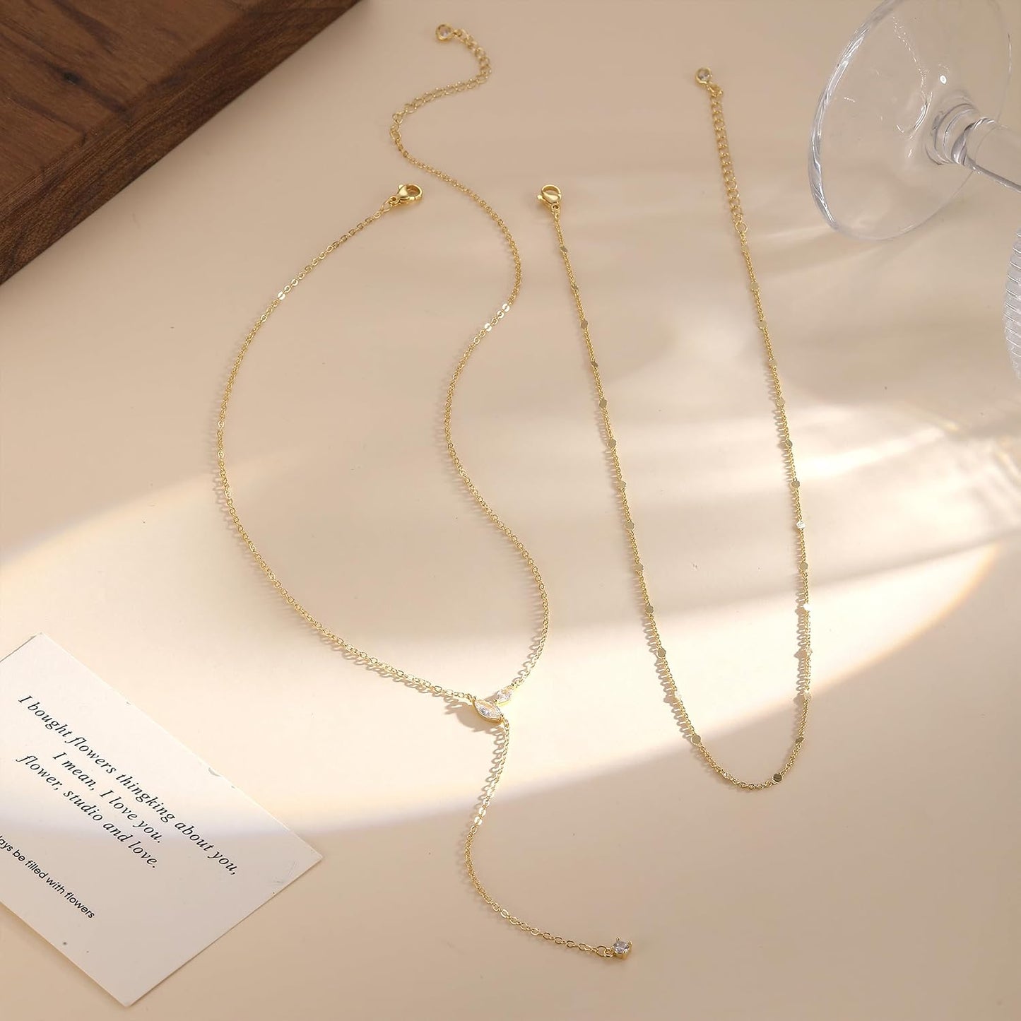 Gold Necklace Stack for Women Trendy - Dainty 14k Gold Plated Layered Lariat Necklace Y-Shaped Necklaces Set Layered Choker Necklaces for Women Jewelry Gifts