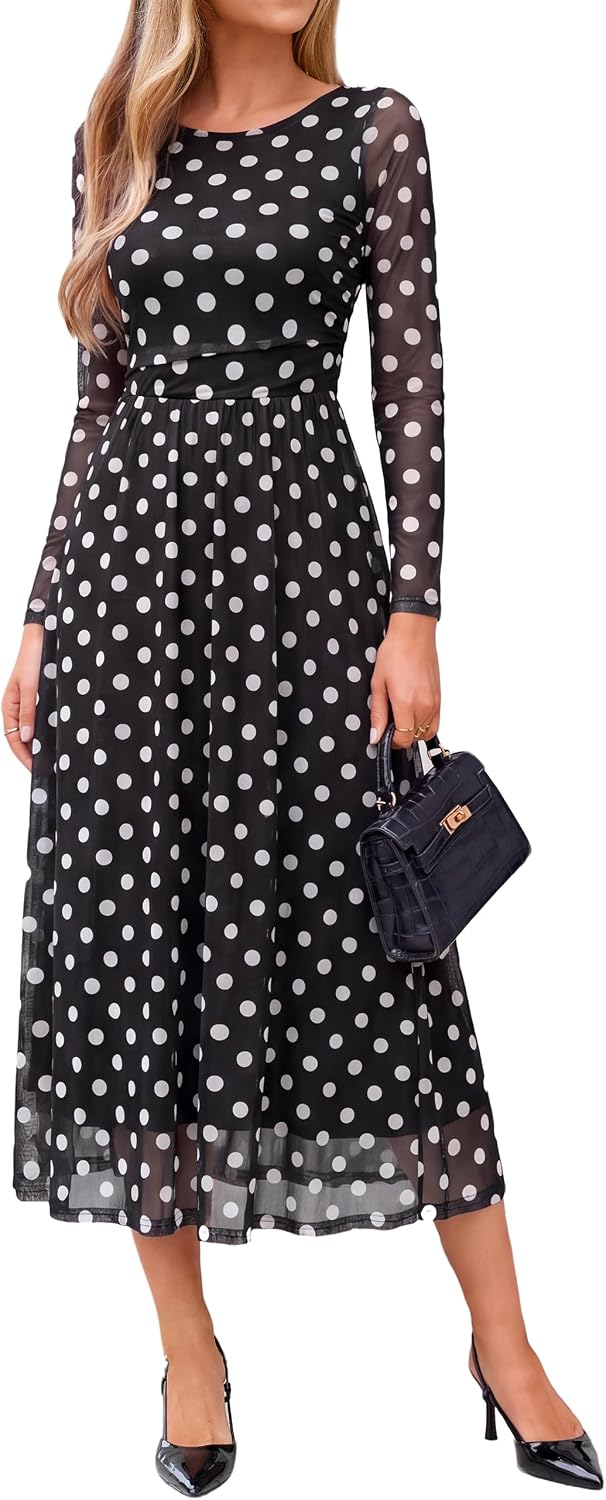 Womens Fall Floral Long Sleeve Cocktail Wedding Guest Maxi Dress | Elegant Semi Formal. Winter Holiday Party. A Line Flowy. Boho Long Dress. Ruched High Waist.