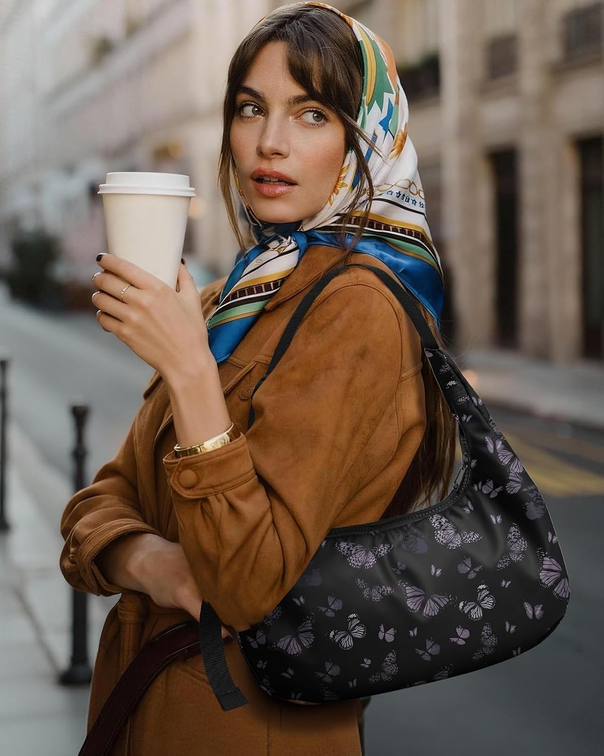 Waterproof Nylon. Adjustable Strap. Spacious and Stylish. Black Butterfly