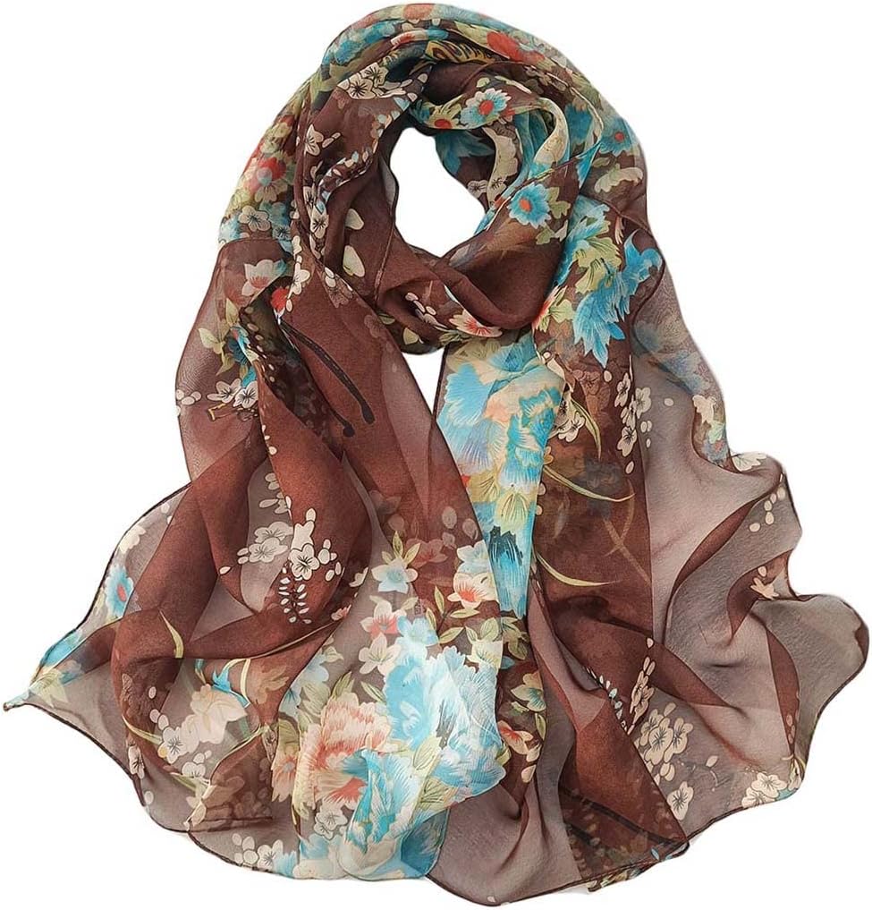 Women Lightweight Fashion Scarves Print Floral Pattern Scarf Shawl Wraps