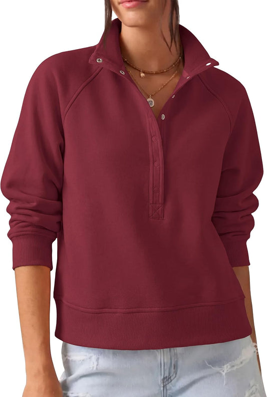 Comfy Ribbed. Raglan Long Sleeve. Collared Button Up. Pullover Tops. Casual Workout. Y2K Outfits. Winter Fashion Clothing