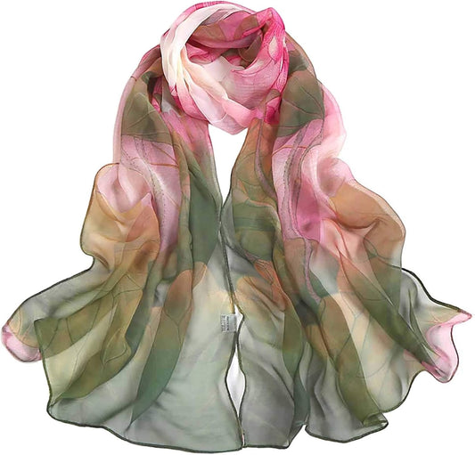 Women Lightweight Fashion Scarves Print Floral Pattern Scarf Shawl Wraps