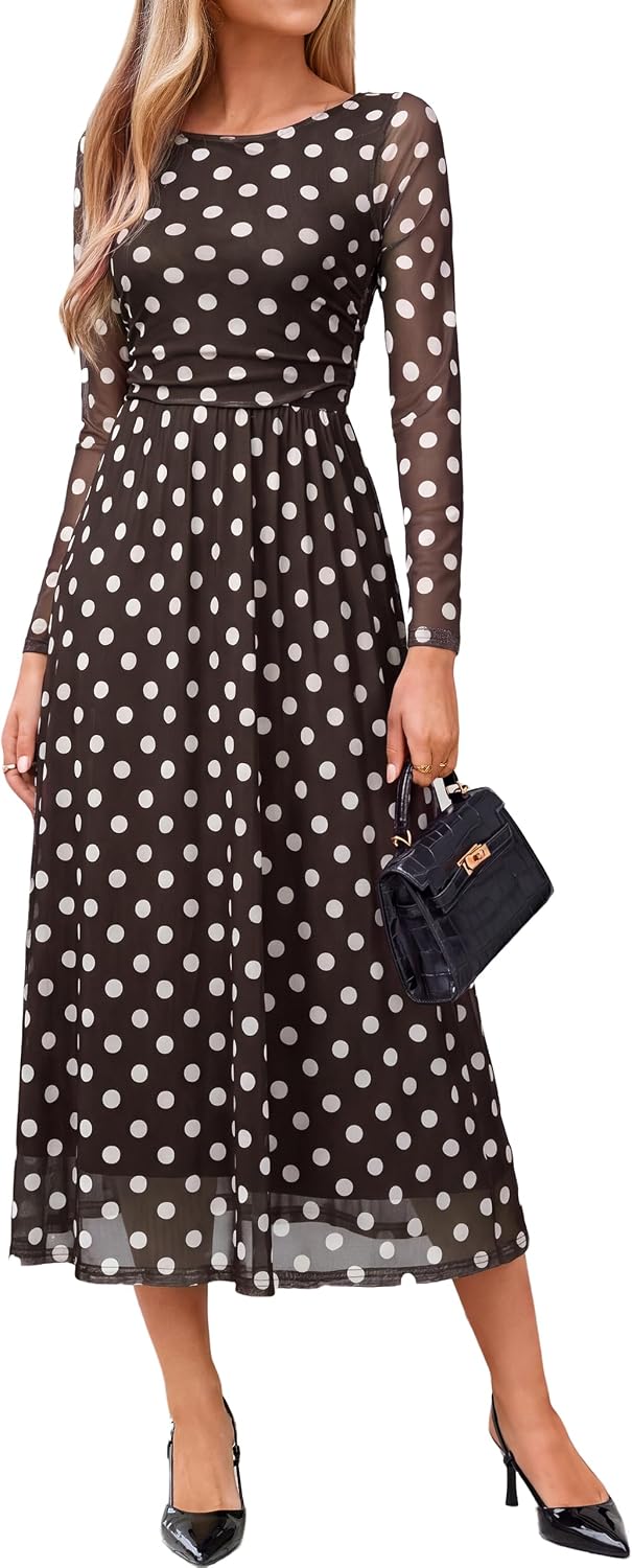 Womens Fall Floral Long Sleeve Cocktail Wedding Guest Maxi Dress | Elegant Semi Formal. Winter Holiday Party. A Line Flowy. Boho Long Dress. Ruched High Waist.