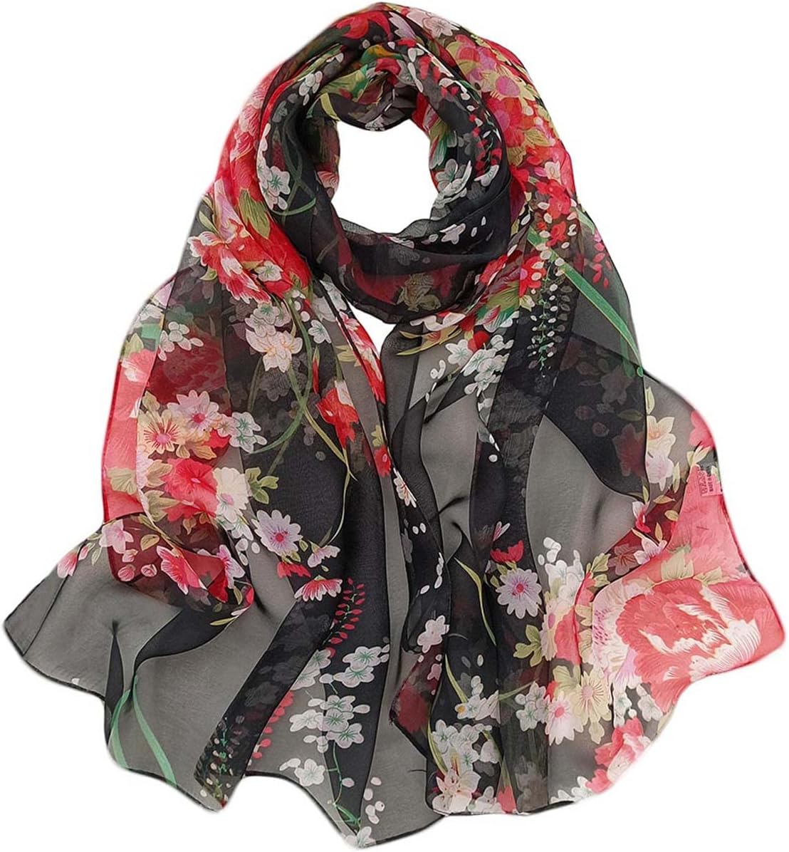 Women Lightweight Fashion Scarves Print Floral Pattern Scarf Shawl Wraps