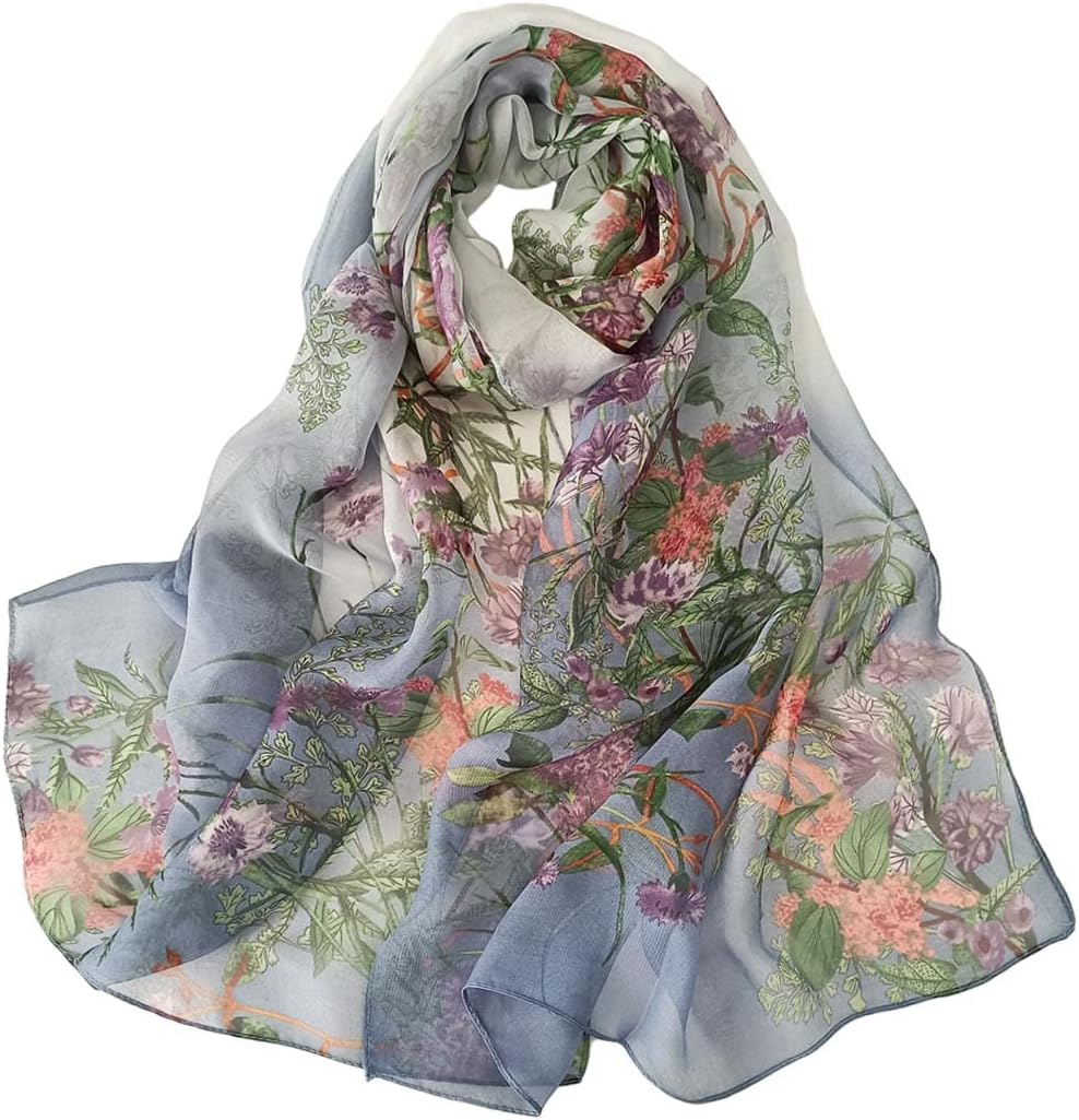 Women Lightweight Fashion Scarves Print Floral Pattern Scarf Shawl Wraps