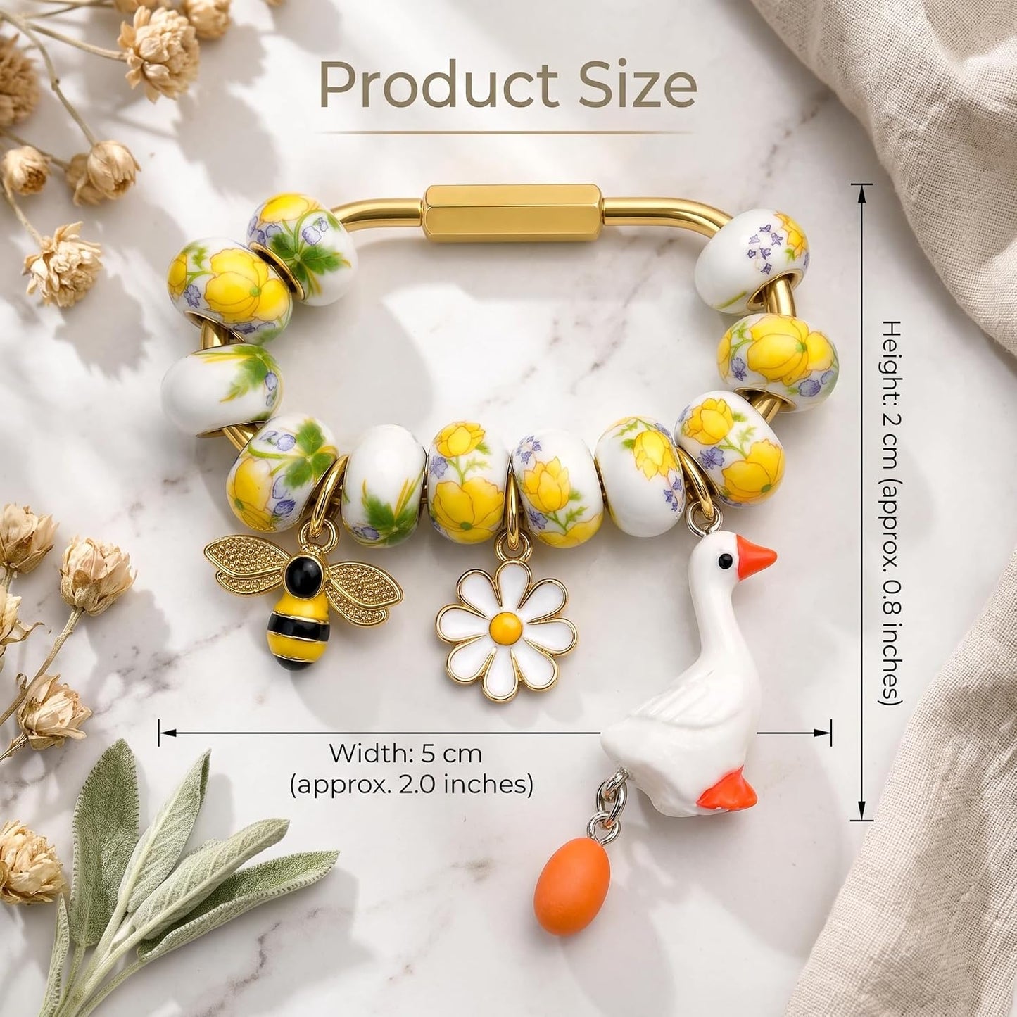 Cute Flower Brass Screw Locking Keychain