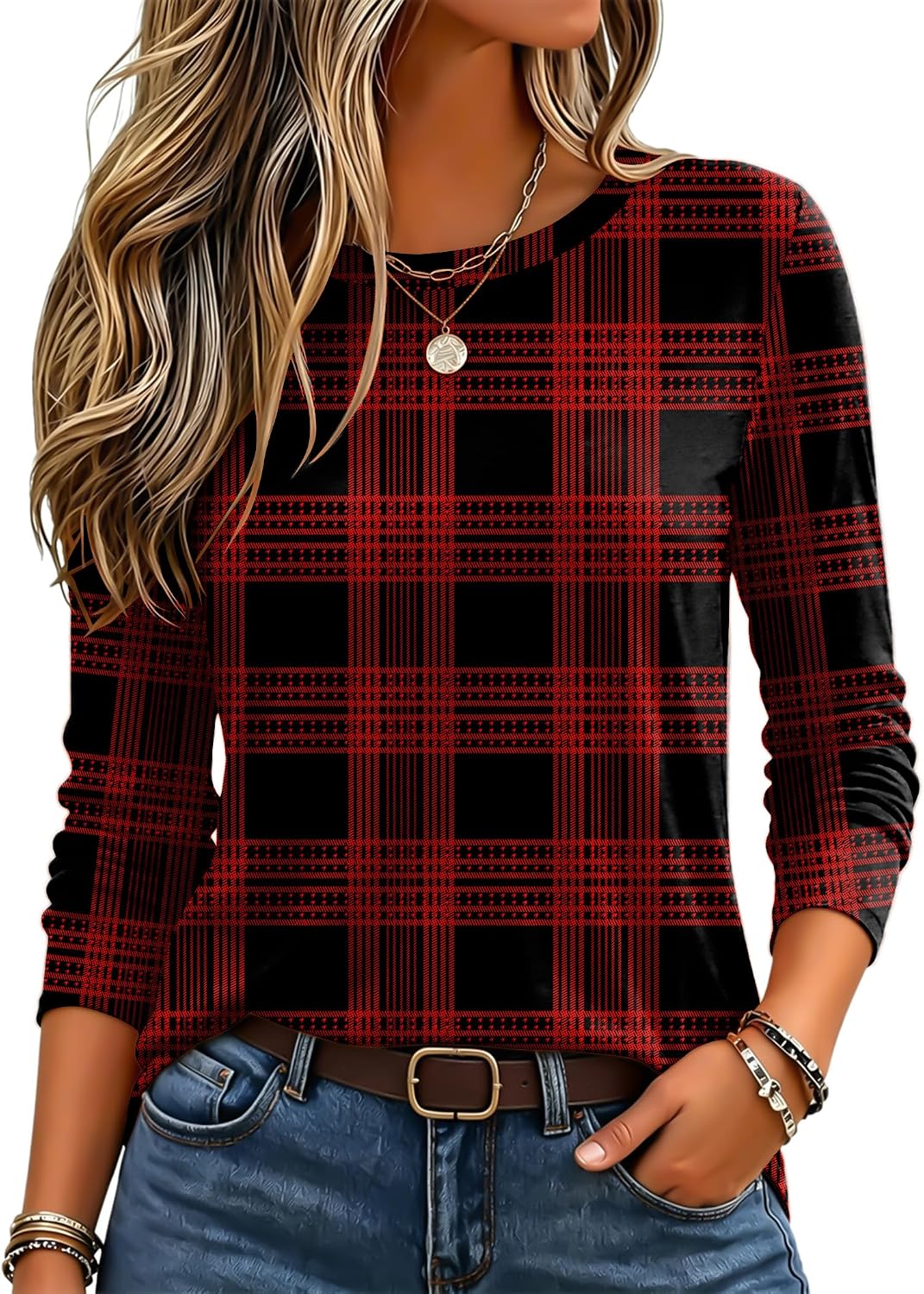 Women Trendy Long Sleeve Tshirts Underscrubs Layer Tee Lightweight Crewneck Plain Shirts