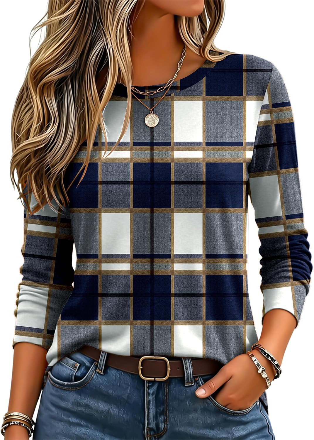 Women Trendy Long Sleeve Tshirts Underscrubs Layer Tee Lightweight Crewneck Plain Shirts