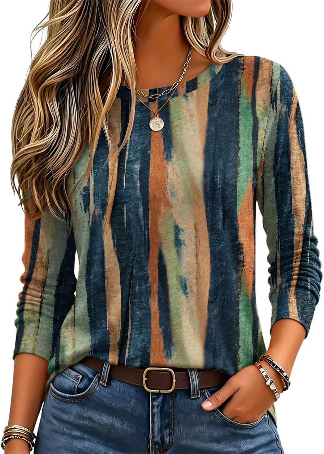 Women Trendy Long Sleeve Tshirts Underscrubs Layer Tee Lightweight Crewneck Plain Shirts