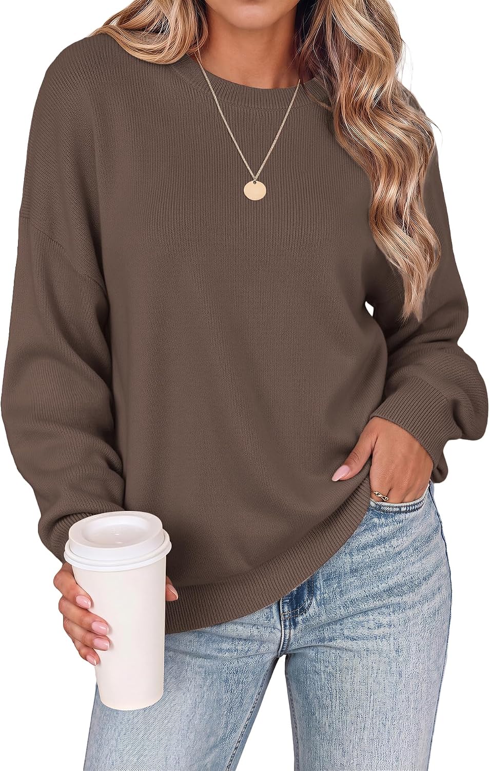 2026 Knit Sweatshirt | Womens Long Sleeve Plus Size Sweaters. Cute Knit Clothes.