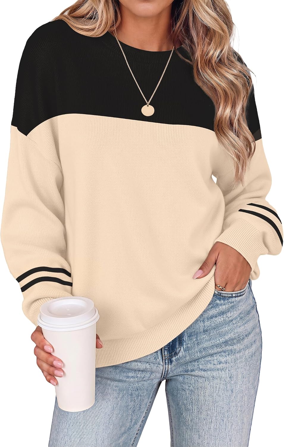 2026 Knit Sweatshirt | Womens Long Sleeve Plus Size Sweaters. Cute Knit Clothes.