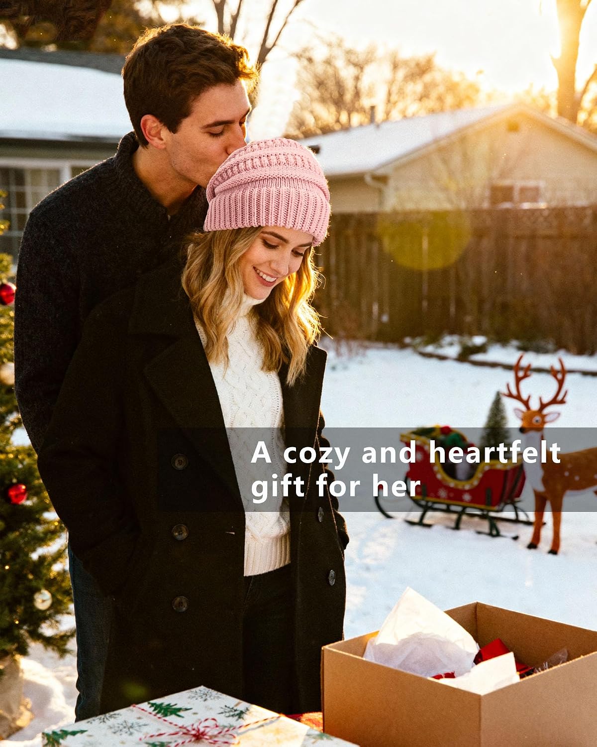 Women Thick Wool Winter Beanies Hats | 50% Wool Warm Knitting Slouch Hat for Womens Ladies Girls .