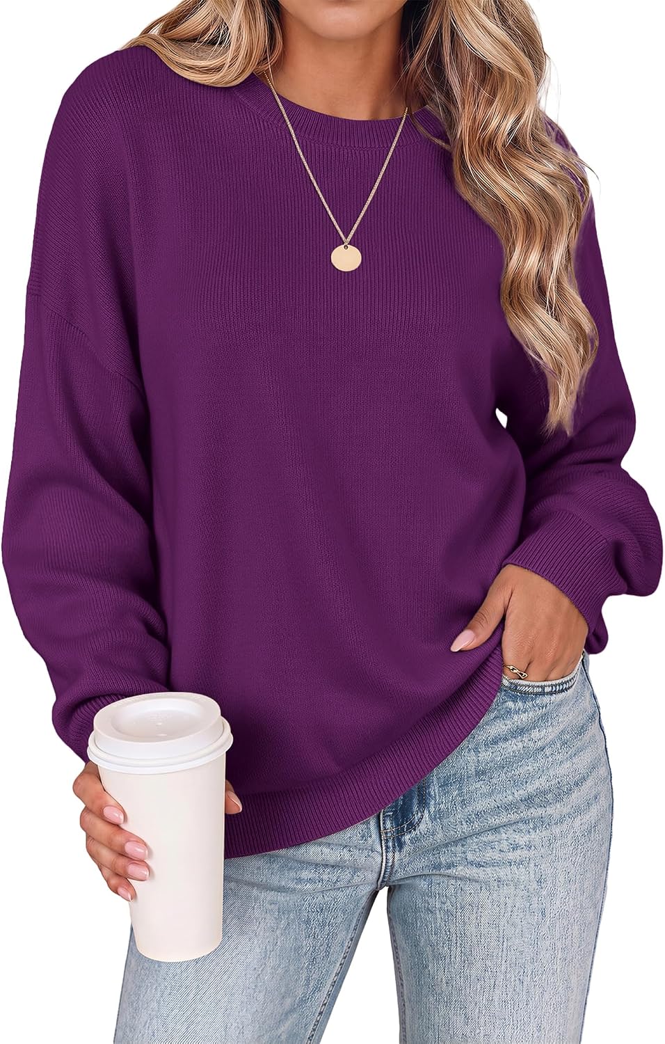 2026 Knit Sweatshirt | Womens Long Sleeve Plus Size Sweaters. Cute Knit Clothes.