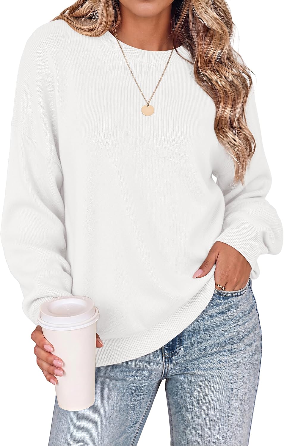 2026 Knit Sweatshirt | Womens Long Sleeve Plus Size Sweaters. Cute Knit Clothes.