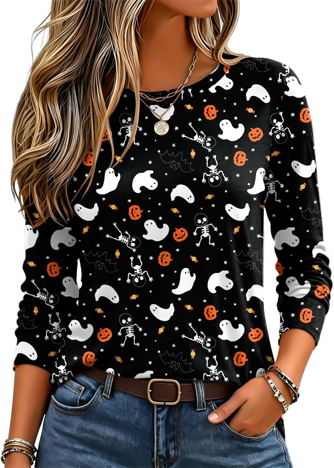 Women Trendy Long Sleeve Tshirts Underscrubs Layer Tee Lightweight Crewneck Plain Shirts