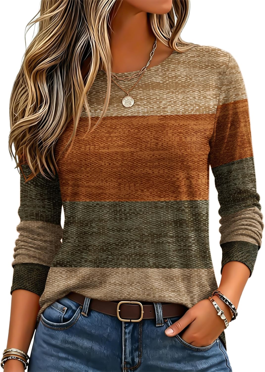 Women Trendy Long Sleeve Tshirts Underscrubs Layer Tee Lightweight Crewneck Plain Shirts