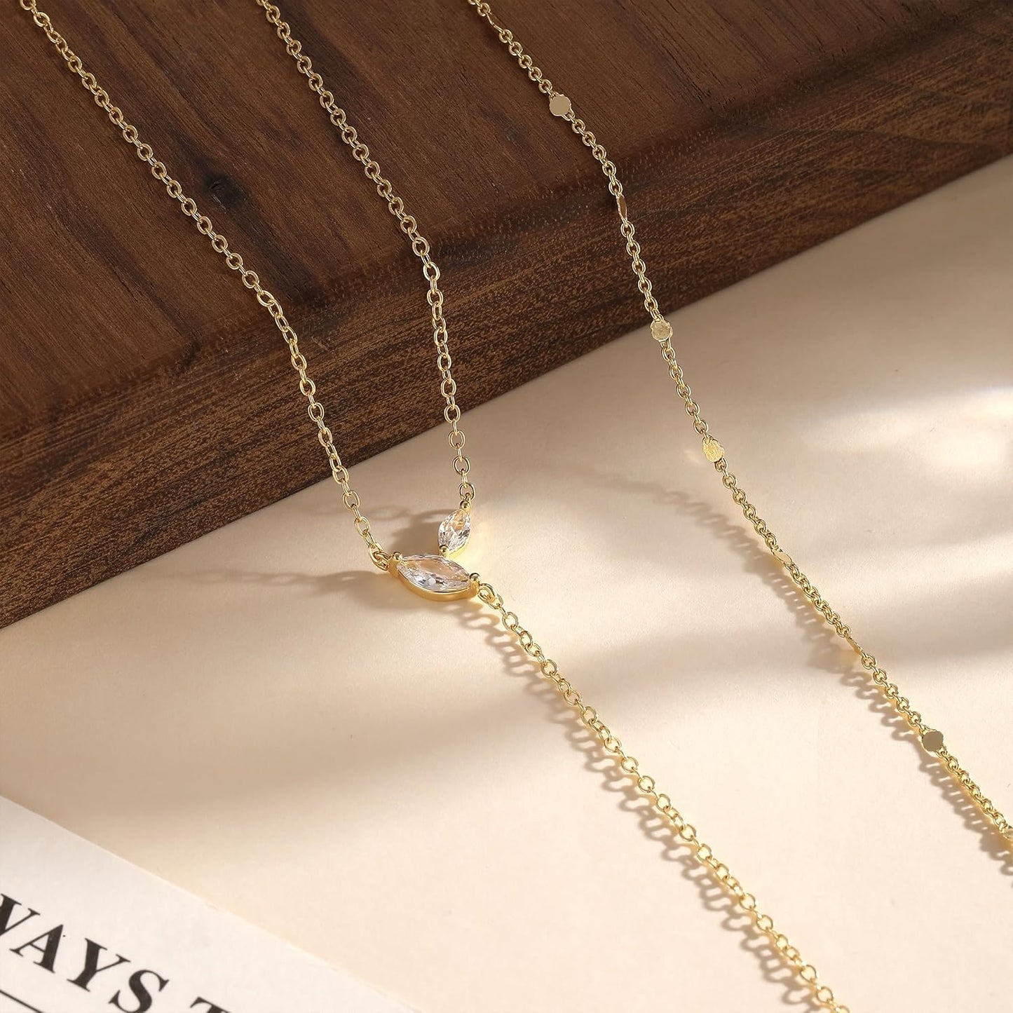 Gold Necklace Stack for Women Trendy - Dainty 14k Gold Plated Layered Lariat Necklace Y-Shaped Necklaces Set Layered Choker Necklaces for Women Jewelry Gifts