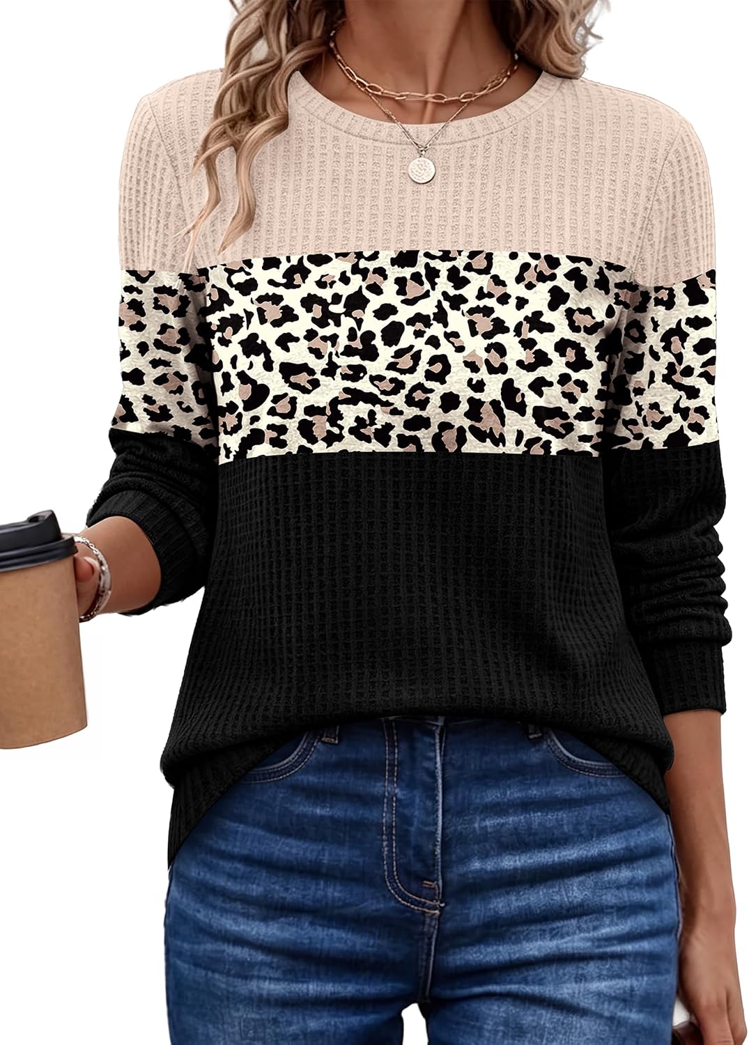 Waffle Knit. Winter Clothing. Sweatshirt for Women. Business Casual Outfits. Holiday. Ladies.