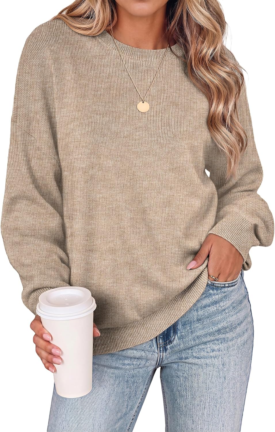 2026 Knit Sweatshirt | Womens Long Sleeve Plus Size Sweaters. Cute Knit Clothes.