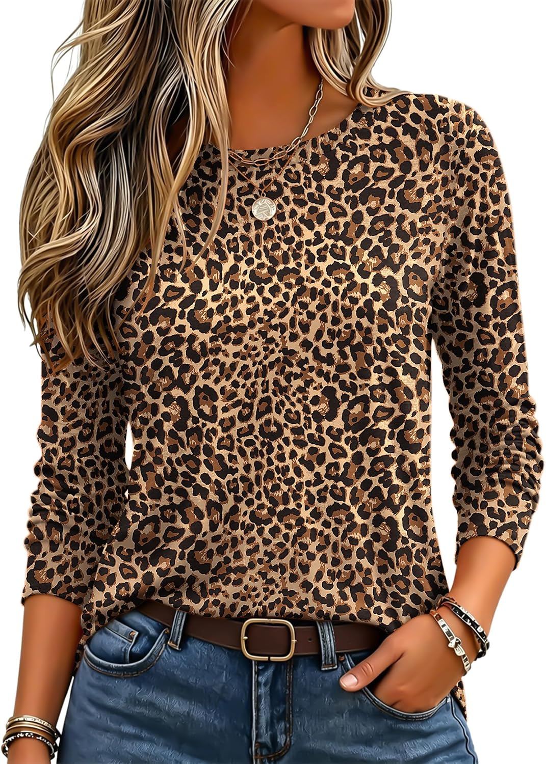 Women Trendy Long Sleeve Tshirts Underscrubs Layer Tee Lightweight Crewneck Plain Shirts